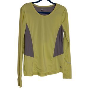 RBX Performance Running Workout Shirt Top Mesh Active Yellow Green M bv